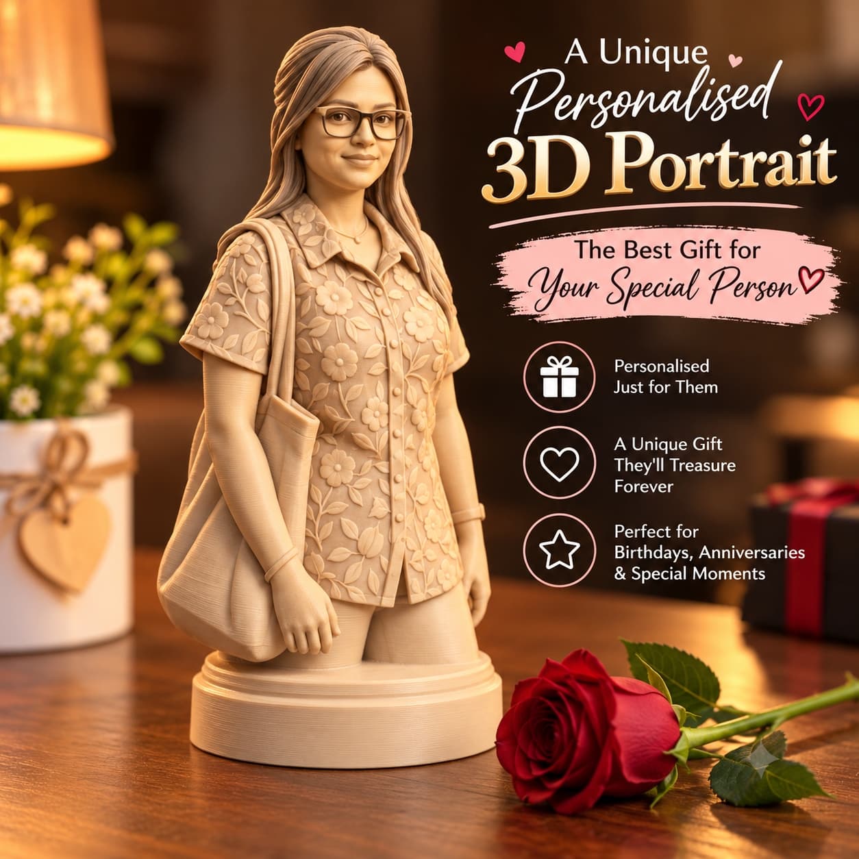 The Giftynia Signature 3D Portrait – A Gift Made with Love
