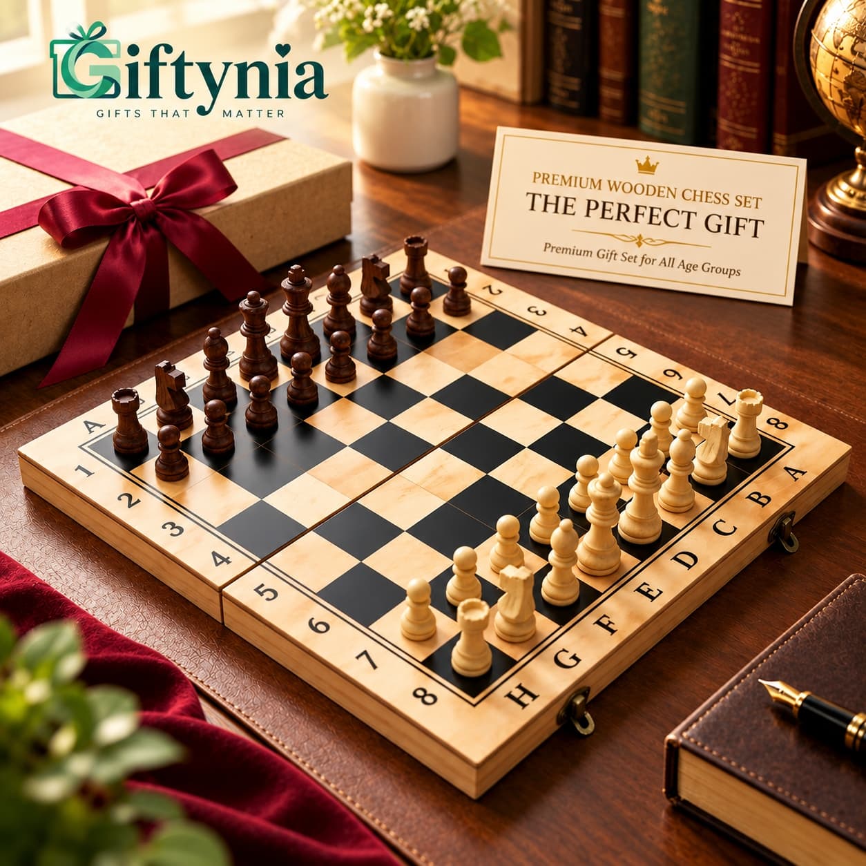 Elegant Wooden Chess Set — A Timeless Strategy Gift for Family & Friends